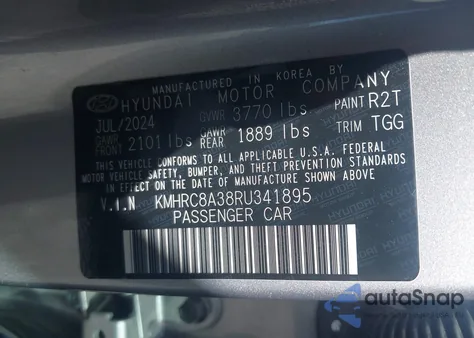 2024 Hyundai Venue Sel from USA, damaged, VIN KMHRC8A38RU341895